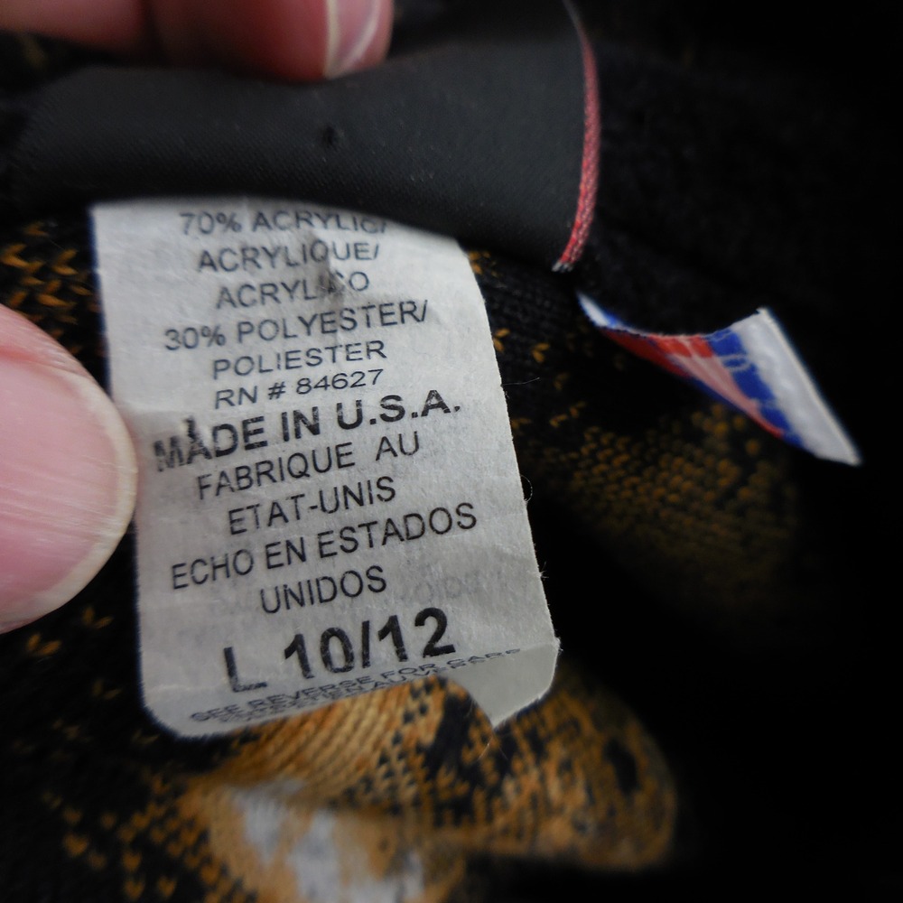 Mazmania Vintage Cat Full Moon Deep Fleece Jacket Zip Up Black USA Made L 10/12 - Picture 5 of 6
